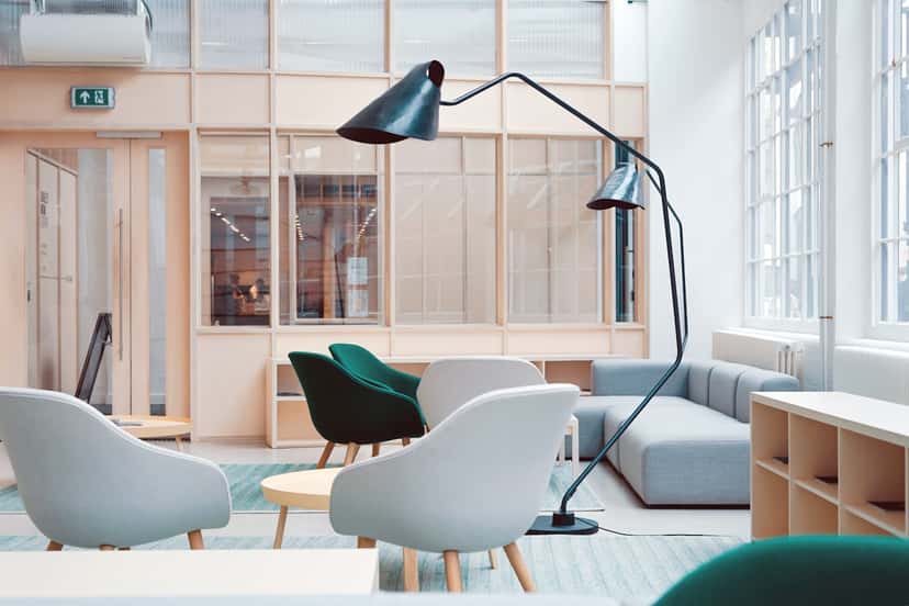 Airy loft interior with room for split, 3-panel, or 5-piece canvas sets