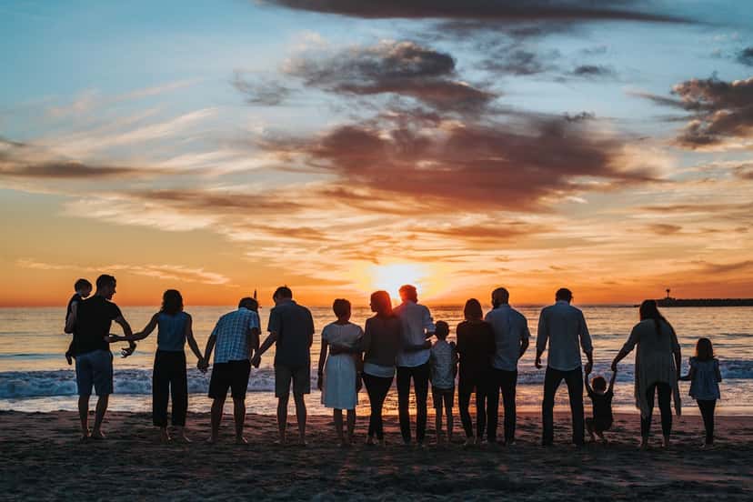 Family sunset beach photo, a favorite subject for split canvas print gifts