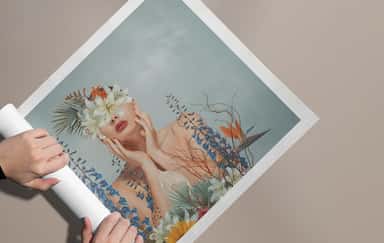 Artistic rolled canvas print