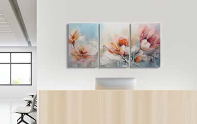 Flower themed triptych canvas print