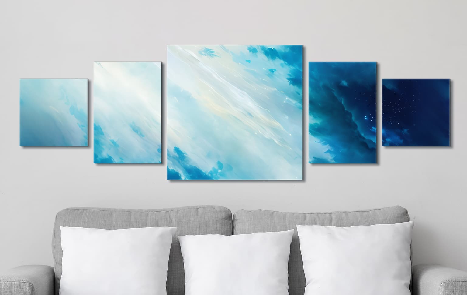 Cloud inspired split canvas print