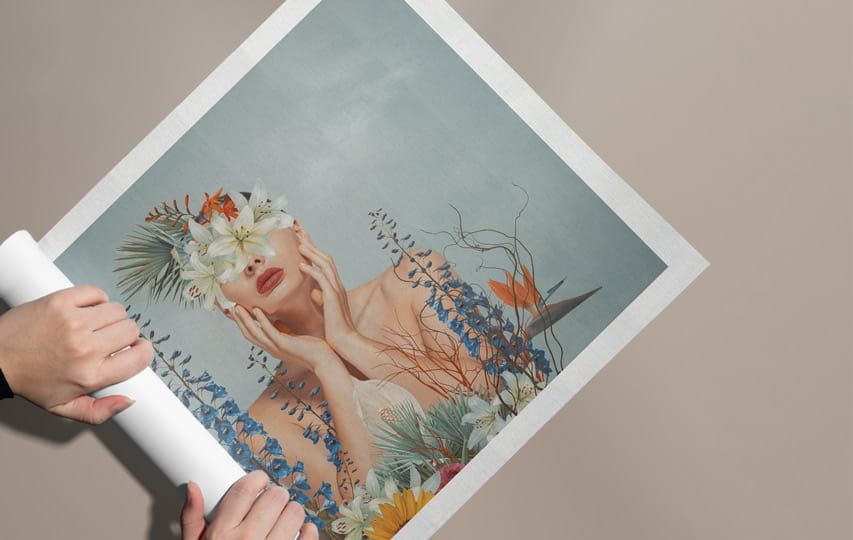 Artistic rolled canvas print