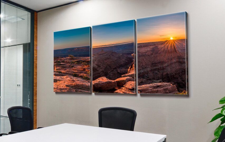 Rising sun split canvas print