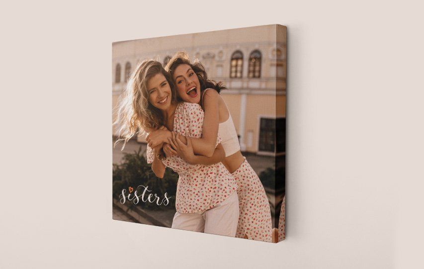 Sisters shot wrapped canvas print